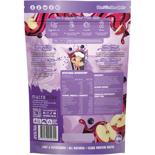 MACRO MIKE Plant Protein Water Apple Blackcurrant