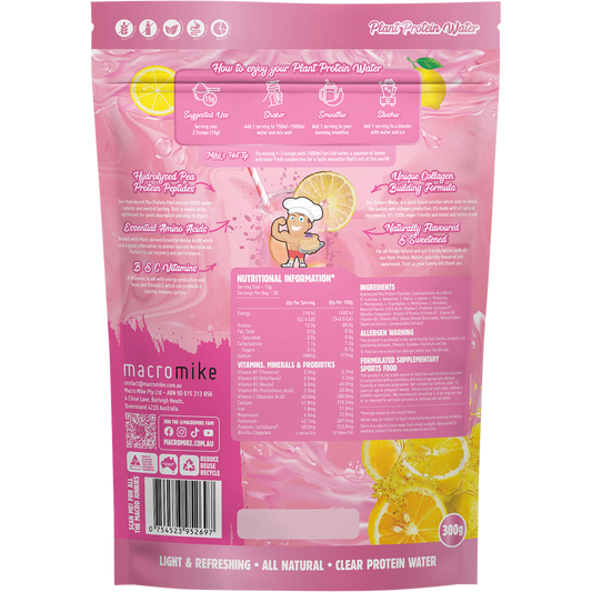 MACRO MIKE Plant Protein Water Pink Lemonade