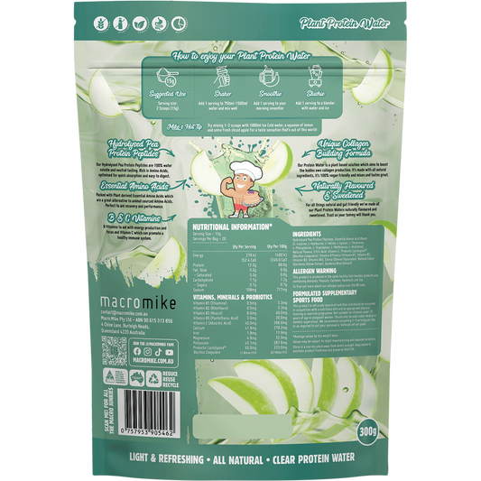 MACRO MIKE Plant Protein Water Green Apple