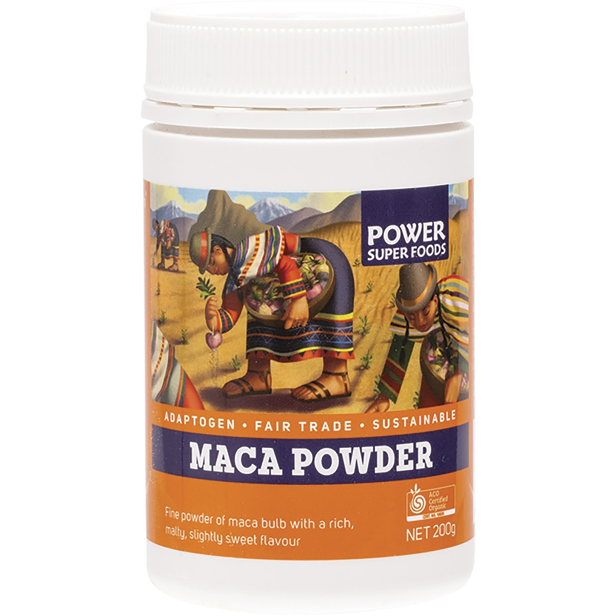 POWER SUPER FOODS Maca Powder Tub Certified Organic 1 x 200g