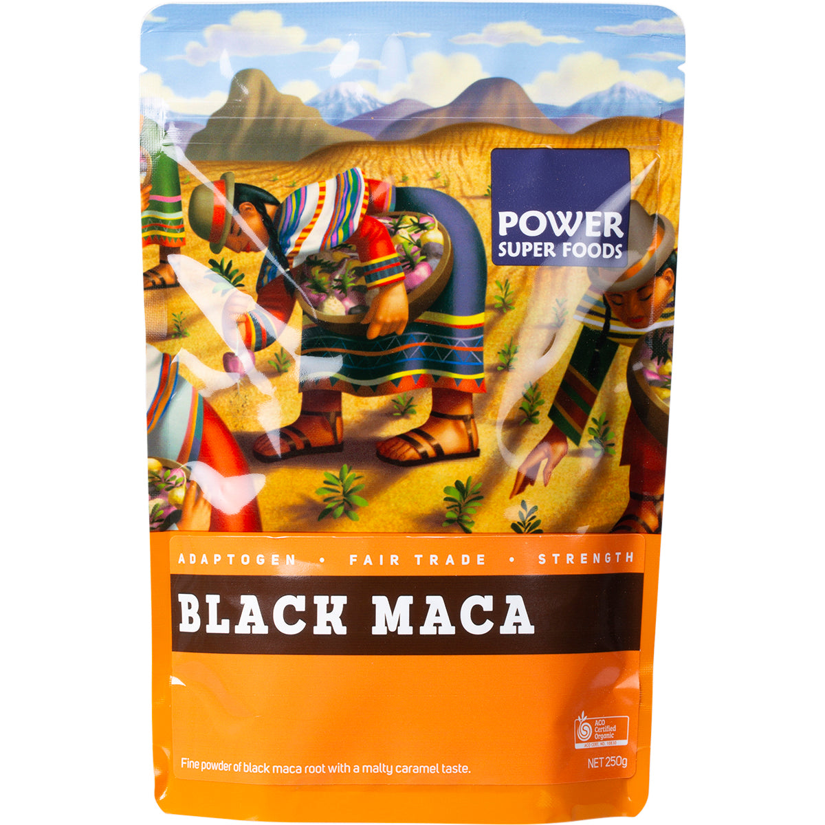 POWER SUPER FOODS Black Maca Powder Certified Organic 1 x 250g