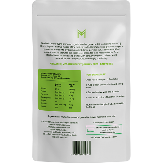 Matcha Maiden Matcha Green Tea Powder 100% Pure Stone Ground