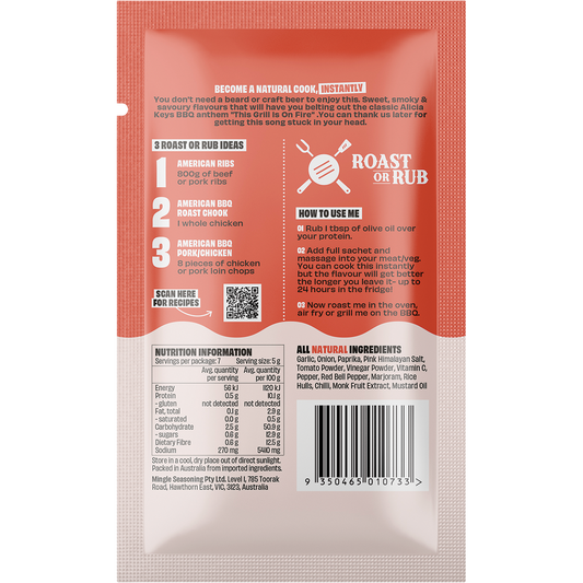 Mingle American BBQ Roast Or Rub All Natural Seasoning - Box of 12