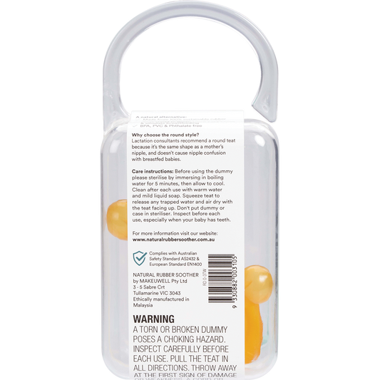Natural Rubber Soothers Soother Twin Pack Small Rounded 0-3 mths