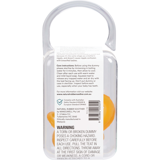 Natural Rubber Soothers Soother Twin Pack Large Rounded 6 mths +