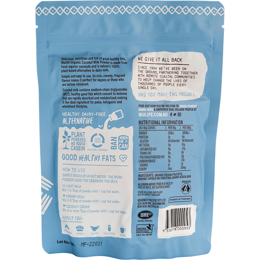 Niulife Coconut Milk Powder Makes Up To 2 Litres
