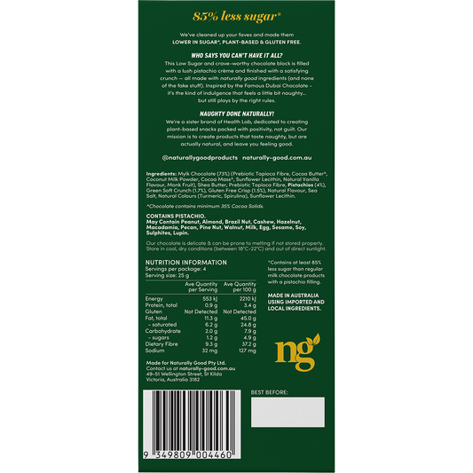 Naturally Good Dubai Inspired Chocolate Block - Box of 14