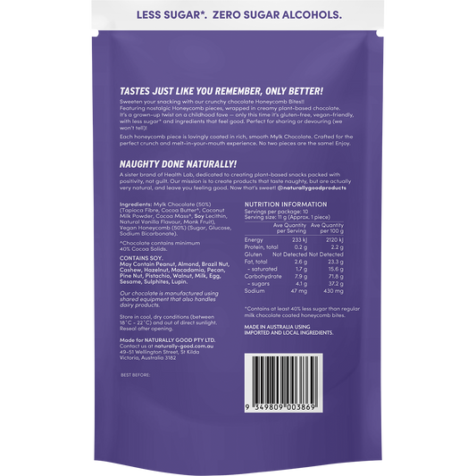 Naturally Good Choc Honeycomb Bites - Box of 6