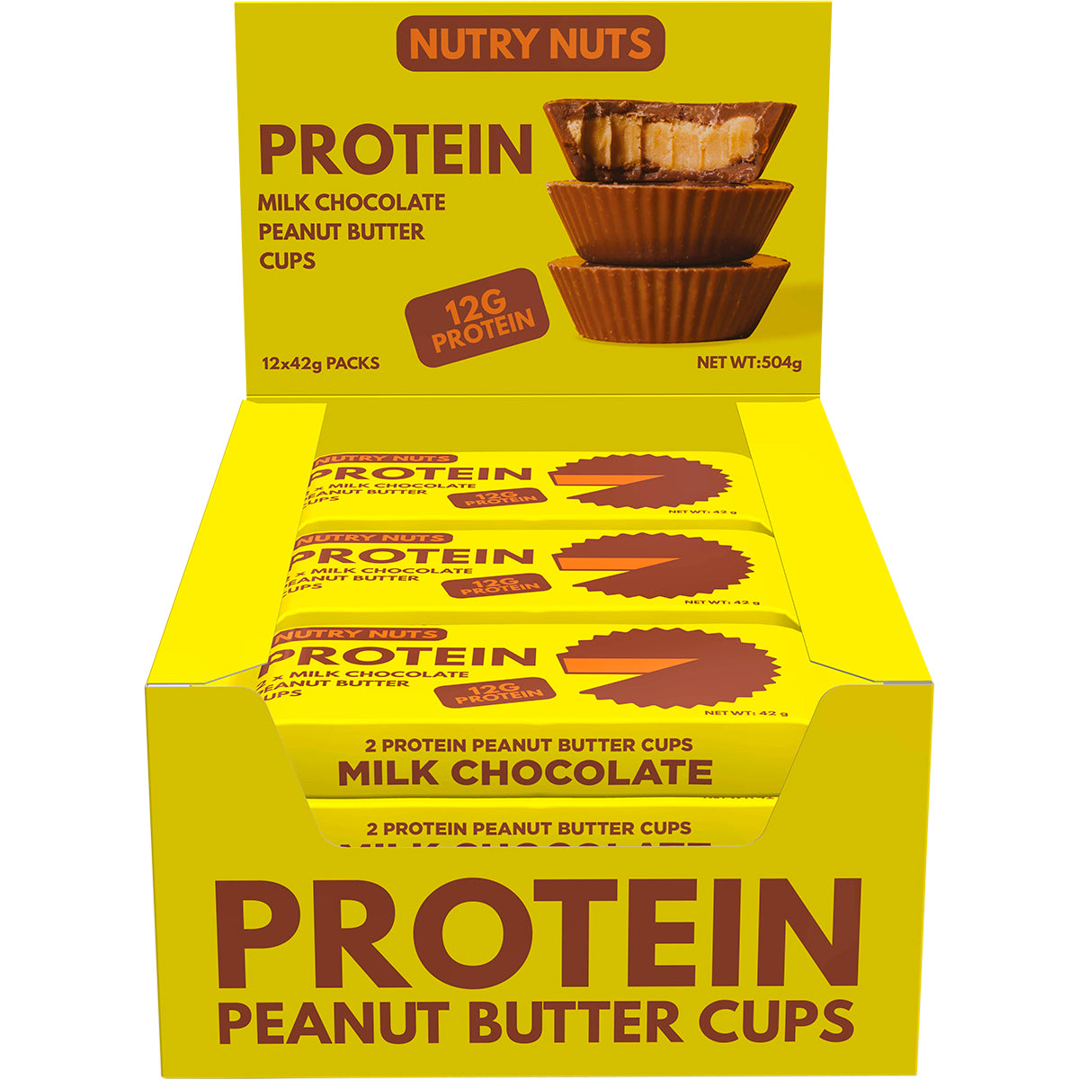 NUTRY NUTS Protein Peanut Butter Cups Milk Chocolate x 12