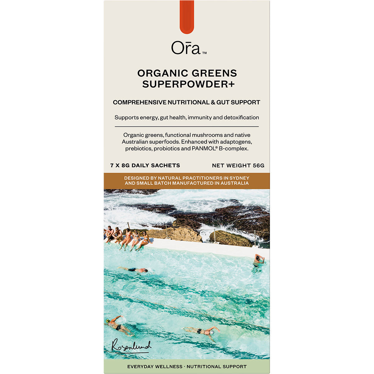 ORA HEALTH Organic Greens Superpowder+ Daily Sachets 7 x 8g
