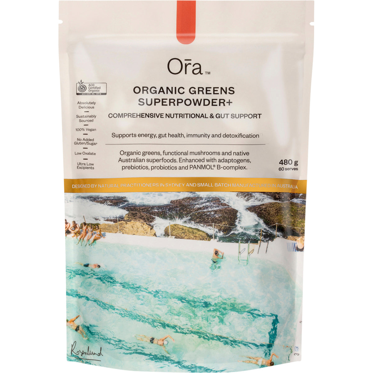 ORA HEALTH Organic Greens Superpowder+ 1 x 480g