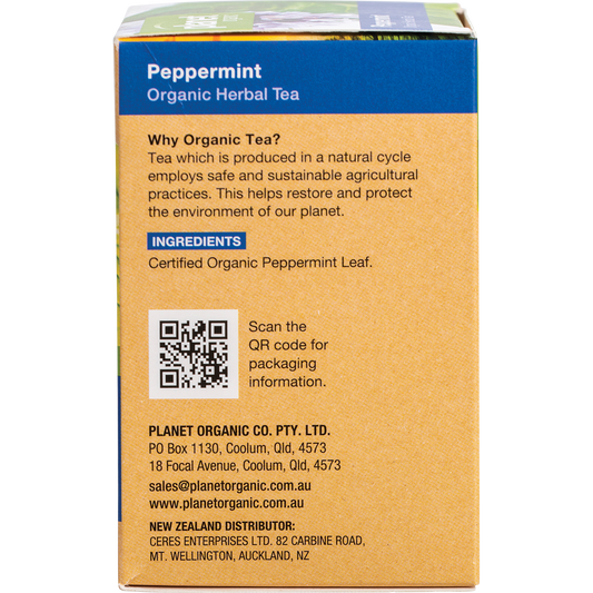 Planet Organic Peppermint Herbal Tea Bags 6 x 25pk