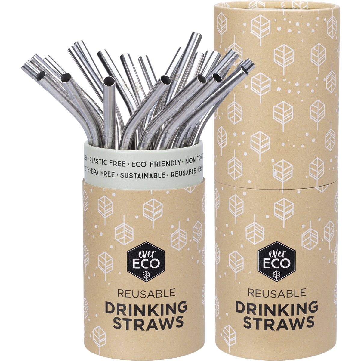 EVER ECO Stainless Steel Straws Bent 1 x 25pk