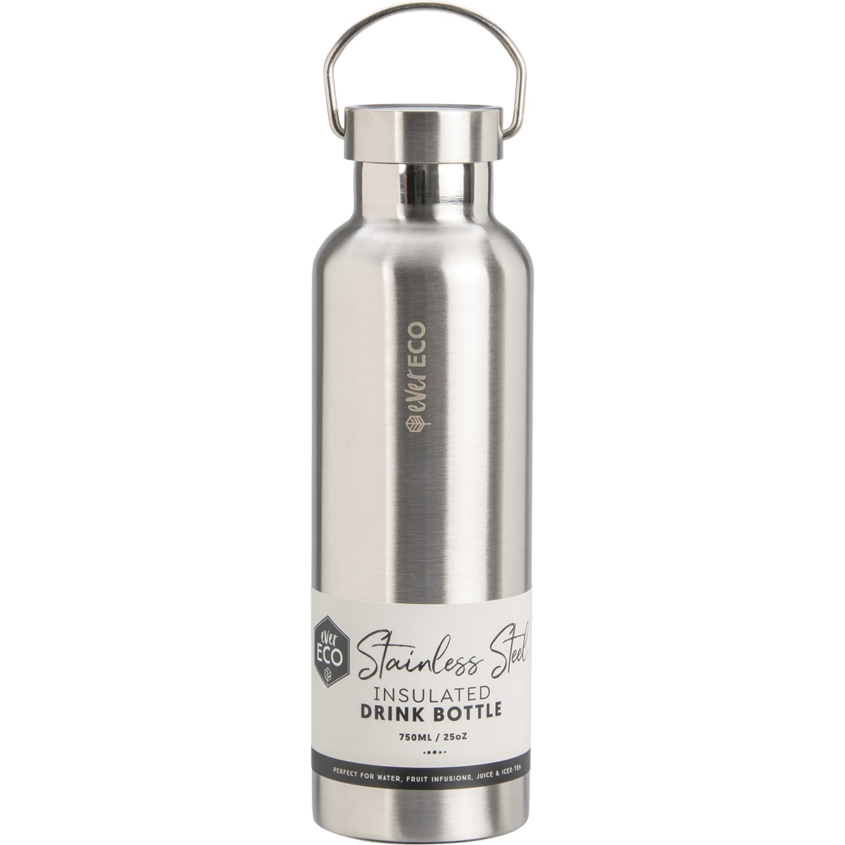 EVER ECO Insulated Stainless Steel Bottle Brushed Stainless 1 x 750ml