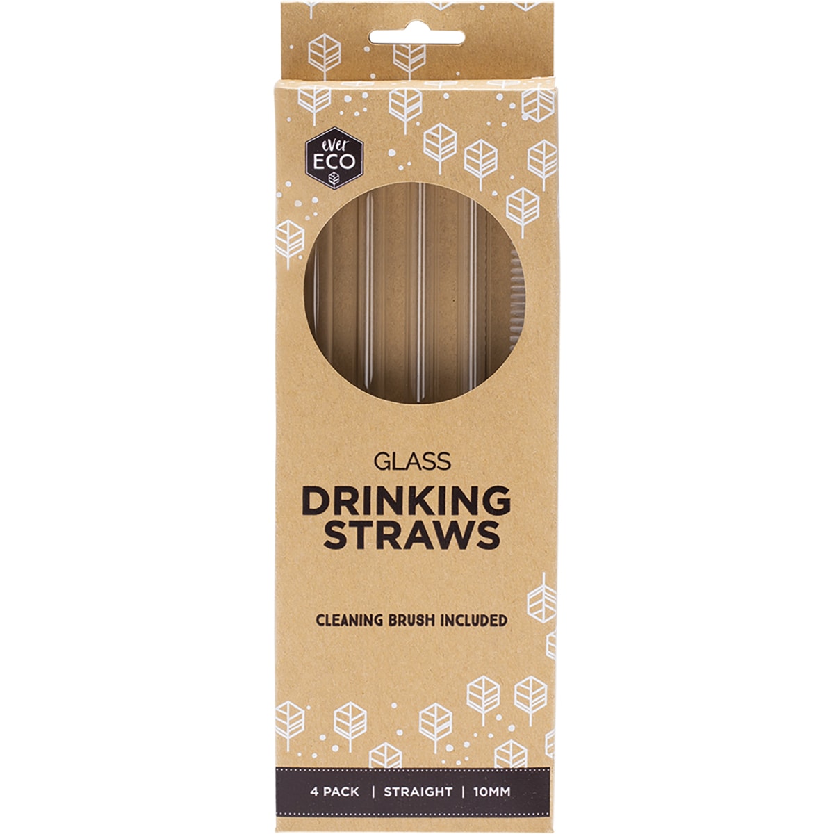 EVER ECO Glass Straws Straight 1 x 4pk