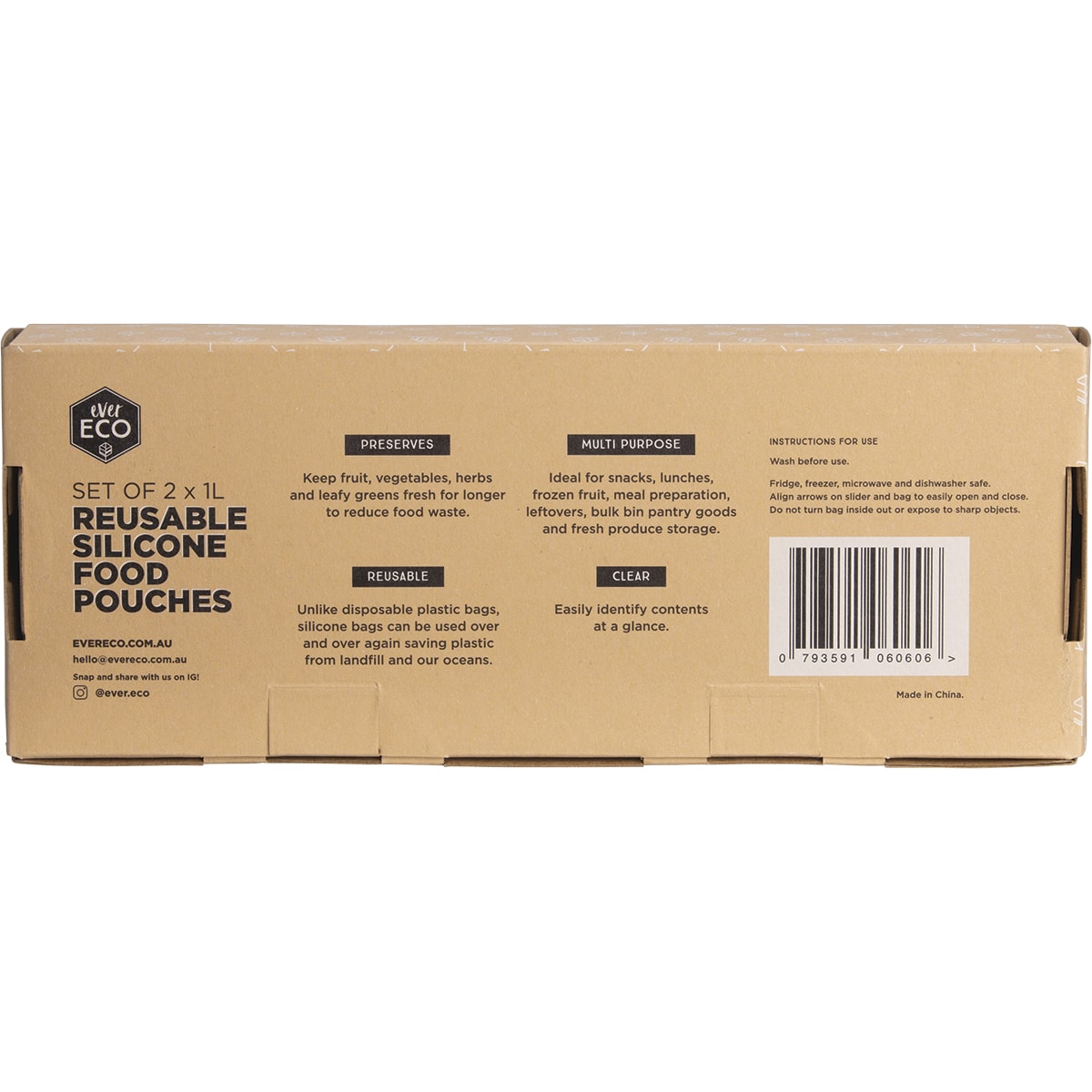 EVER ECO Reusable Silicone Food Pouches 2 x 1L
