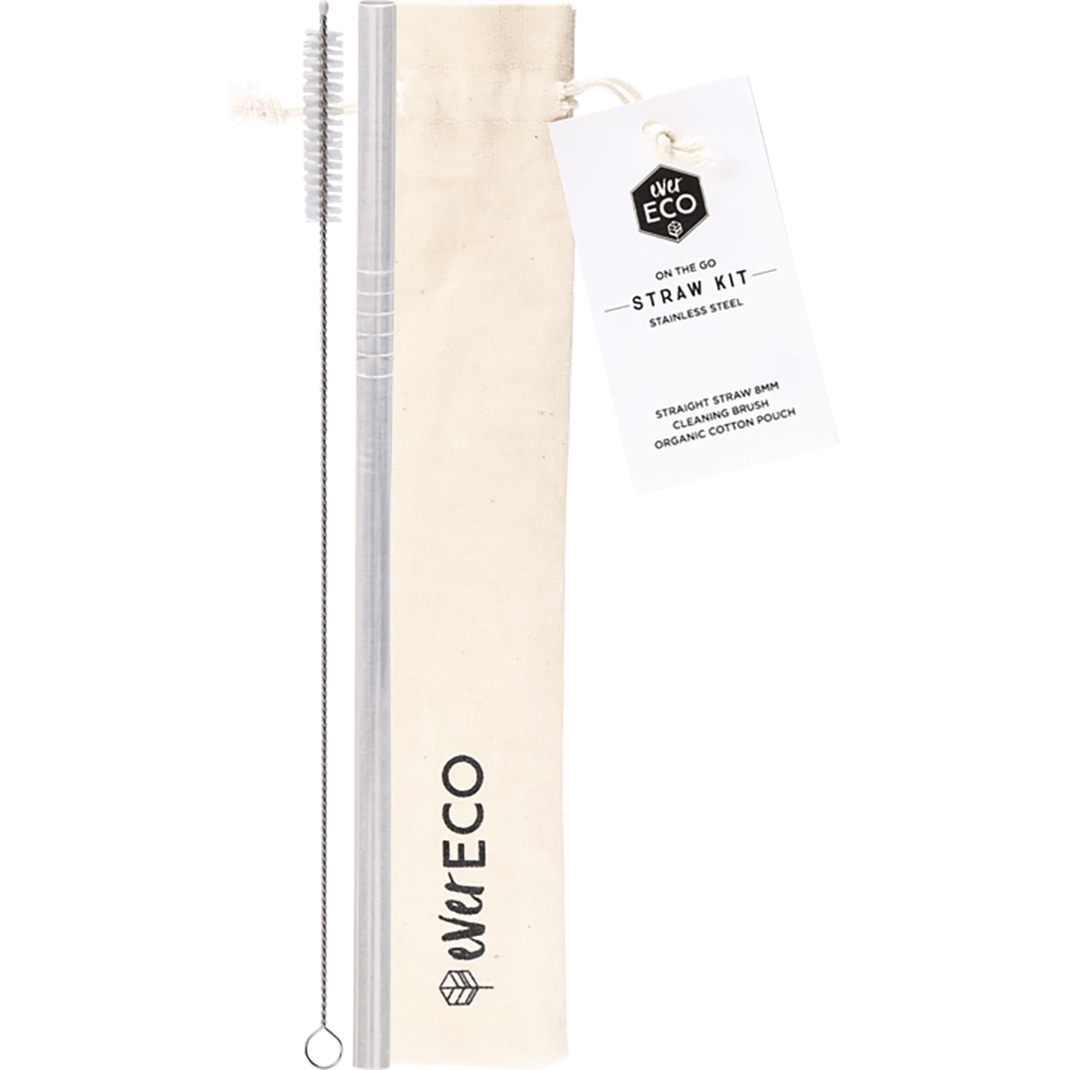 EVER ECO Stainless Steel Straw Kit Straight x 1