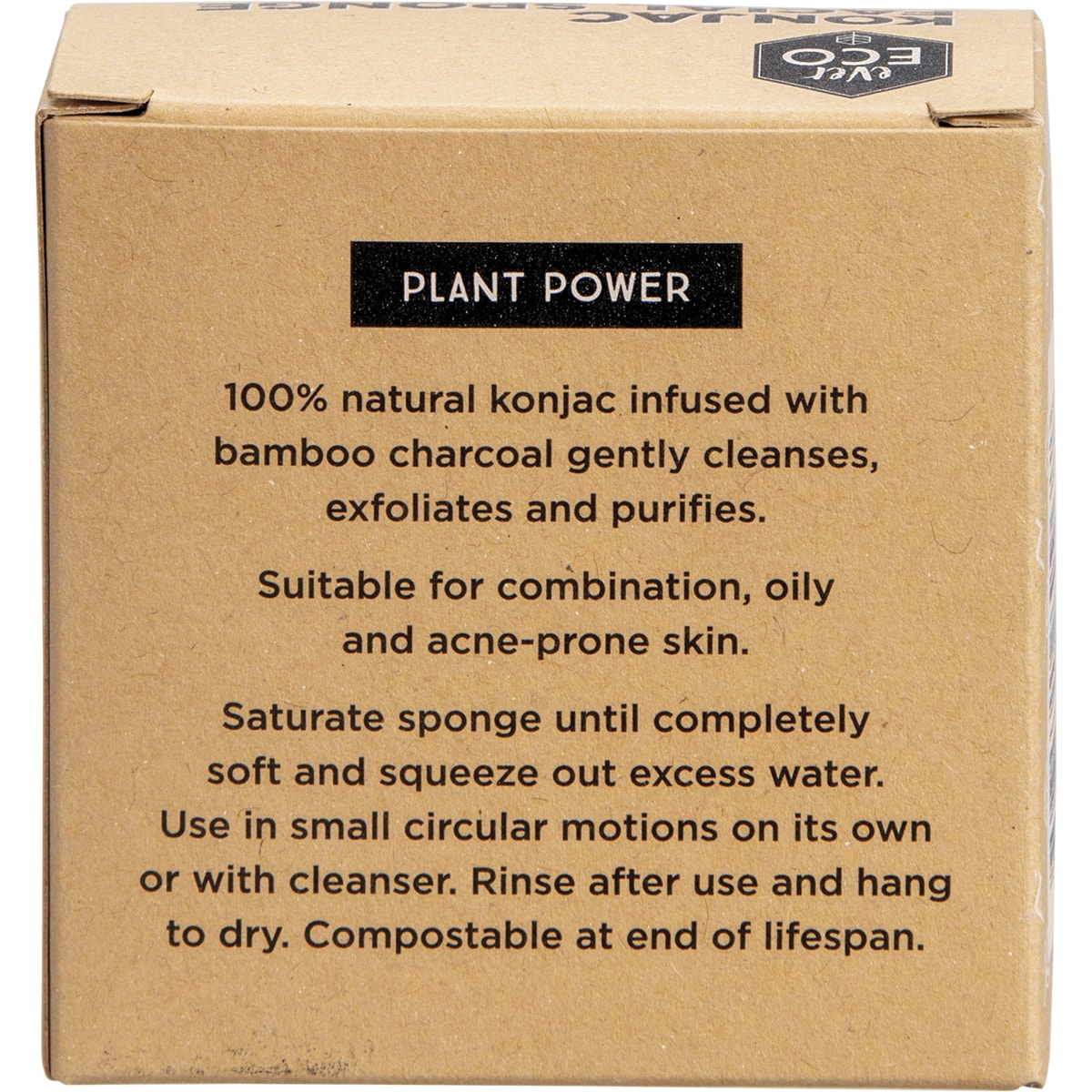 EVER ECO Konjac Facial Sponge Charcoal x 1
