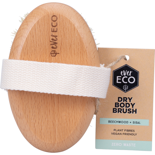 Ever Eco Dry Body Brush Beech Wood Handle, Sisal Bristles