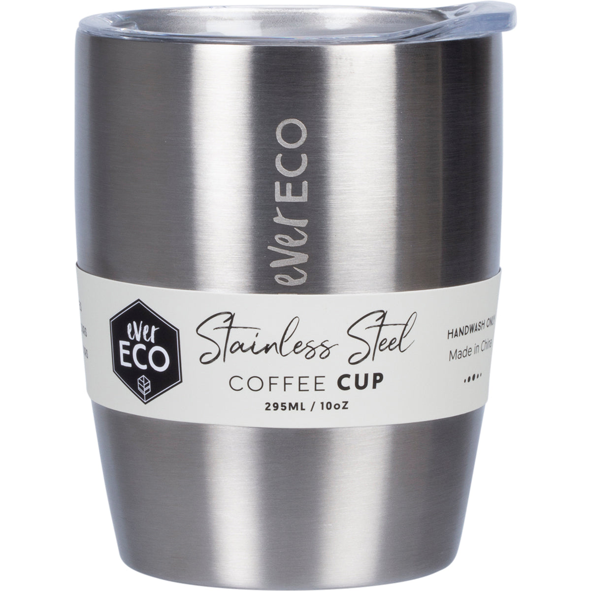 EVER ECO Insulated Coffee Cup Brushed Stainless 1 x 295ml