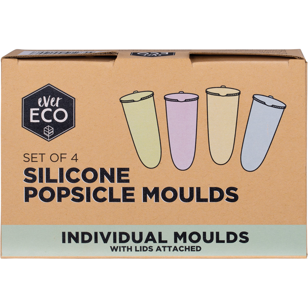 EVER ECO Silicone Popsicle Moulds 1 x 4pk