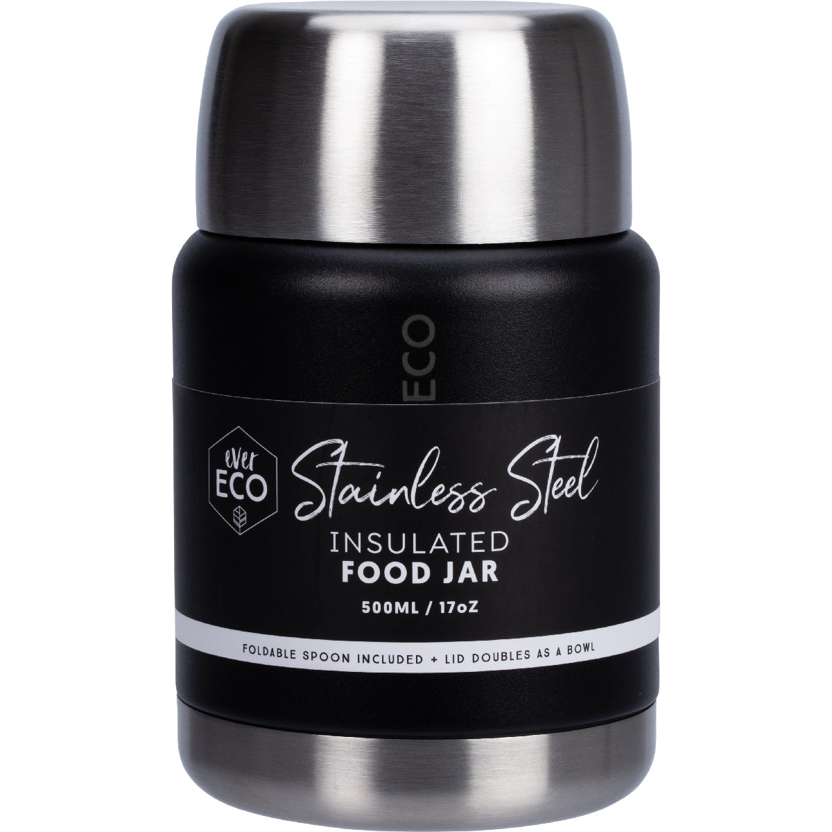 EVER ECO Insulated Stainless Steel Food Jar Onyx 1 x 500ml