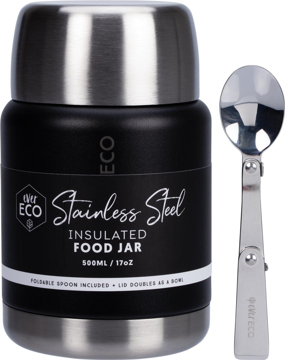 EVER ECO Insulated Stainless Steel Food Jar Onyx 1 x 500ml
