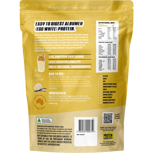 Protein Supplies Australia Paleo Egg White Protein Vanilla