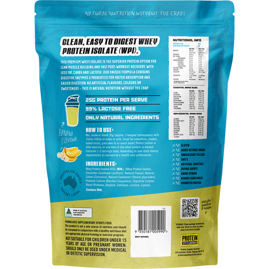 Protein Supplies Australia WPI Whey Protein Isolate Banana