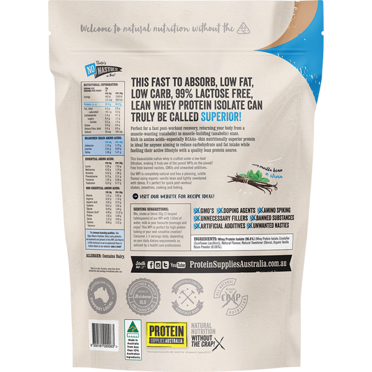 Protein Supplies Australia WPI Whey Protein Isolate Vanilla