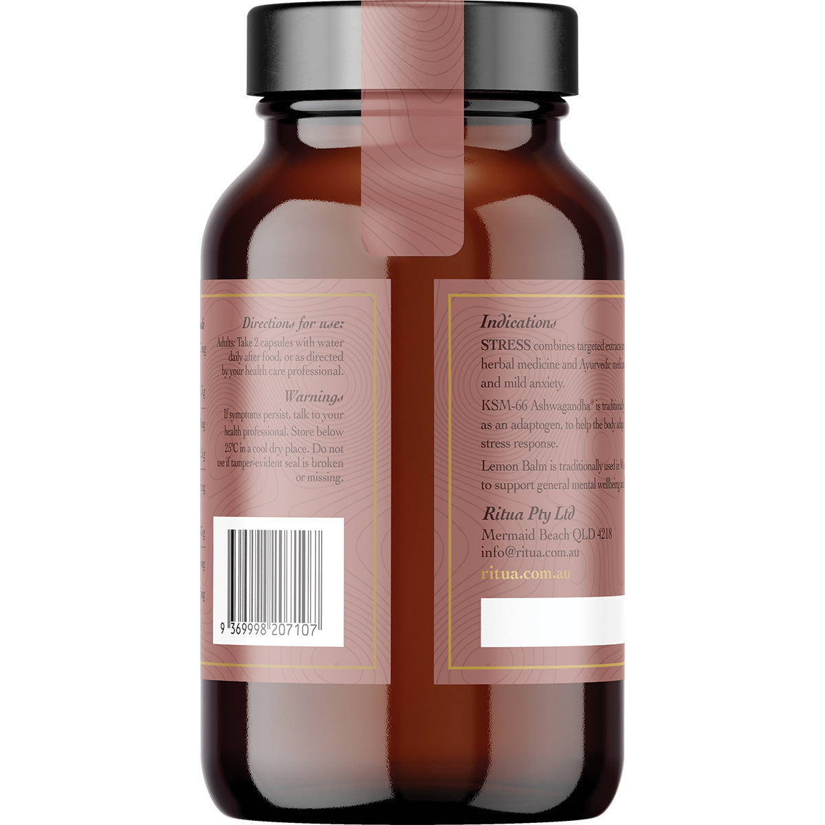 RITUA STRESS Saffron Ashwagandha LemonBalm Reishi 1 x 60 Caps
