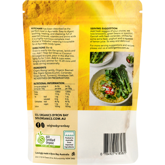 Sol Organics Kitchari Moong Dhal & Basmati Rice Mix