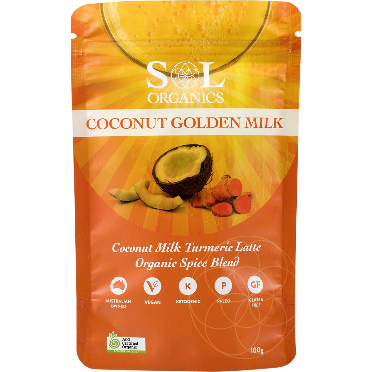 SOL ORGANICS Coconut Golden Milk Turmeric Blend 1 x 100g