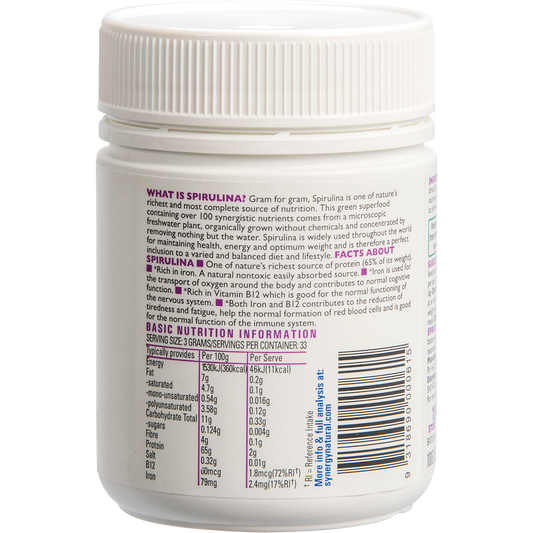 Synergy Natural Spirulina Powder 100g