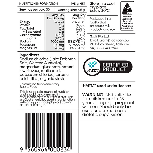Sodii Everyday Hydration Salts Salty Kiwi 24 x 30pk