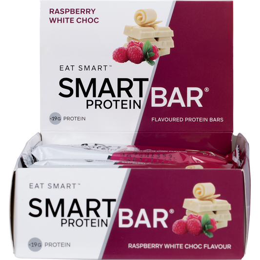Smart Protein Bar Raspberry White Chocolate Flavour Protein Bar - Box of 12