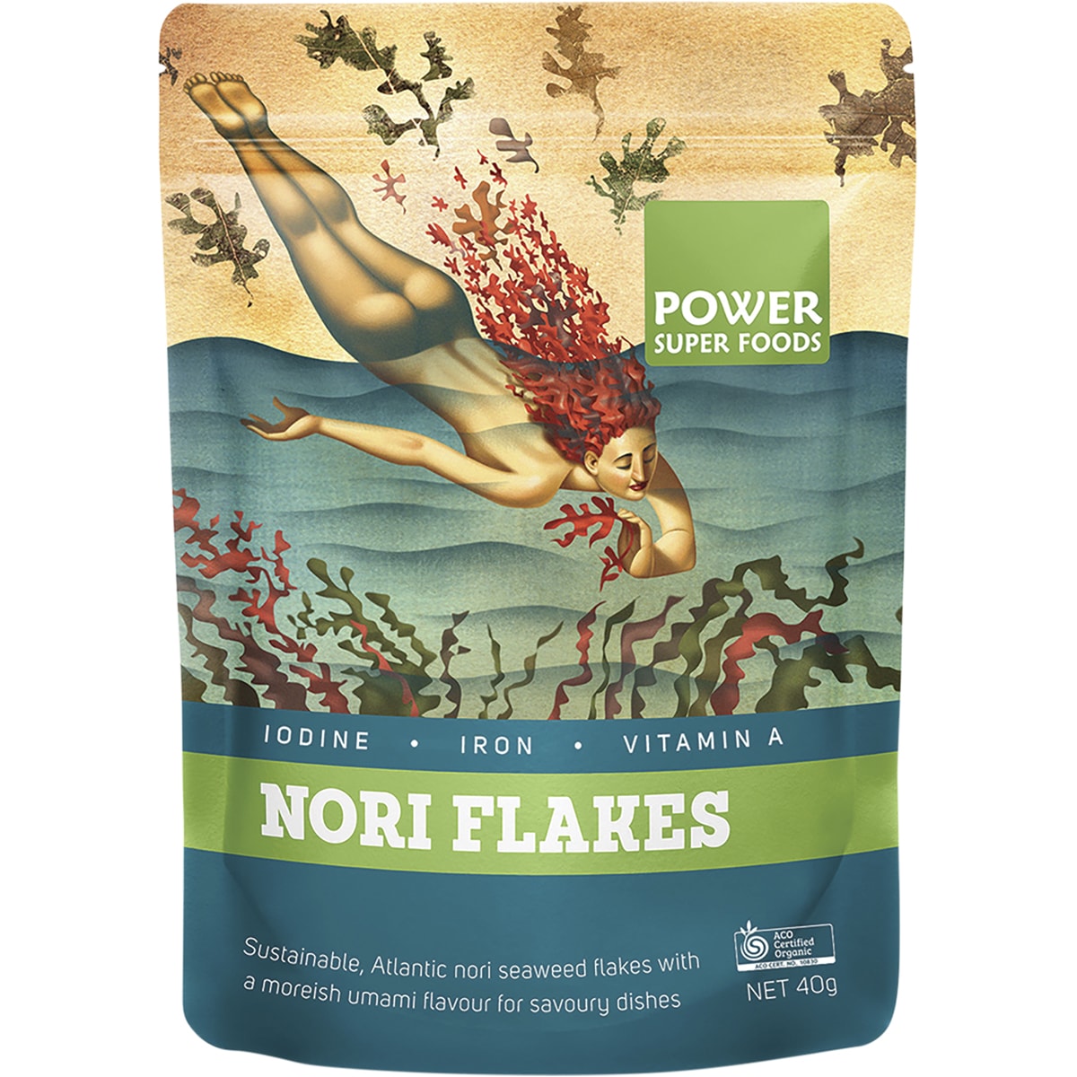 POWER SUPER FOODS Nori Flakes Certified Organic 1 x 40g