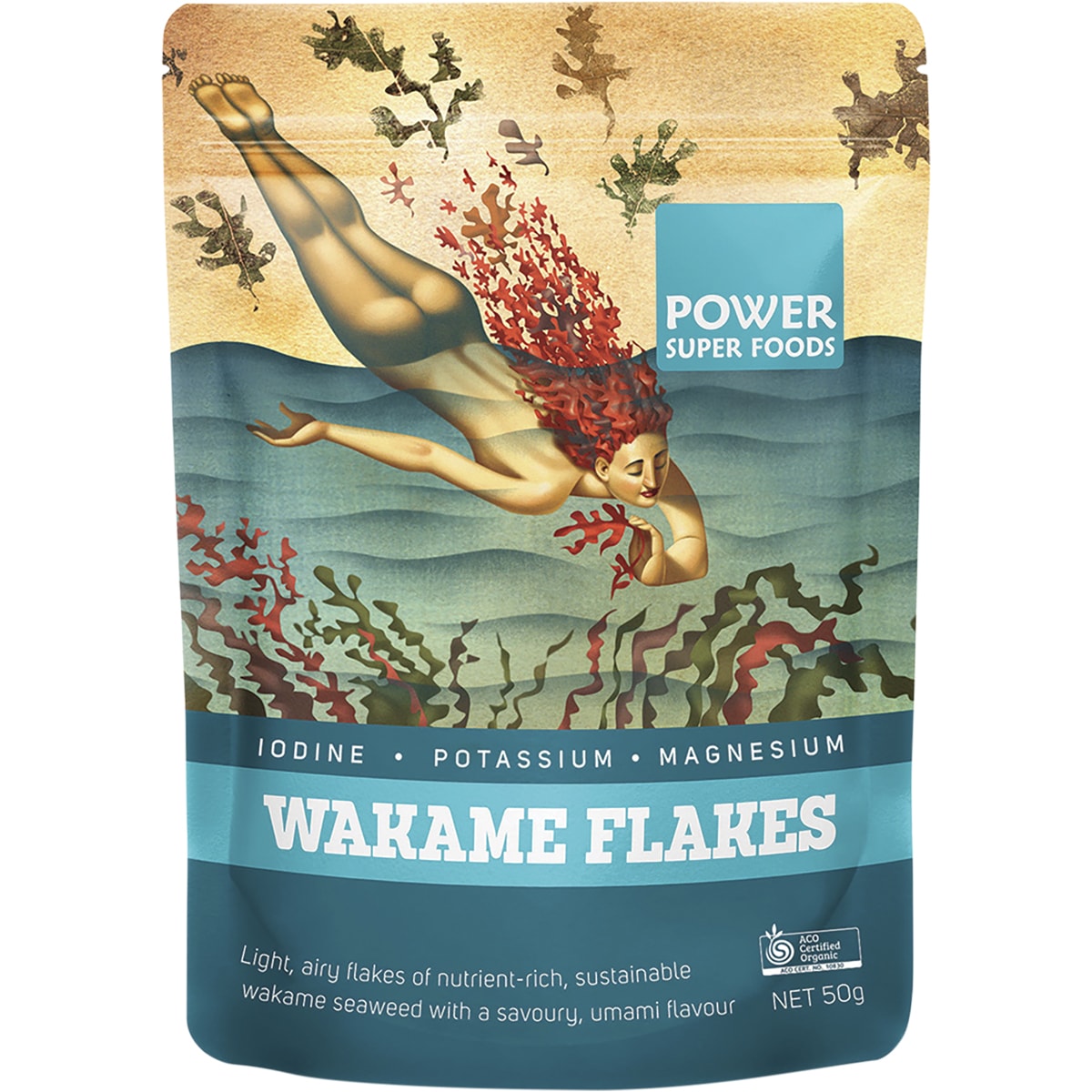 POWER SUPER FOODS Wakame Flakes Certified Organic 1 x 50g