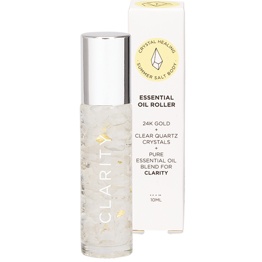 Summer Salt Body Essential Oil Roller 24K Gold Clarity Clear Quartz