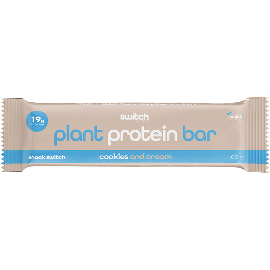 SWITCH NUTRITION Plant Protein Bar Cookies and Cream x 12