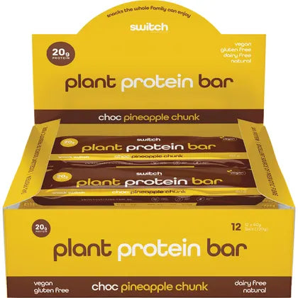SWITCH NUTRITION Plant Protein Bar Choc Pineapple Chunk x 12