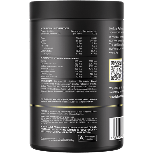 Switch Nutrition Perform Hasta Hydrate & Carbs Lemon Lime