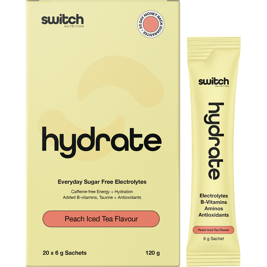 Switch Nutrition Hydrate Everyday Sugar Free Electrolyte Schts Peach Iced Tea
