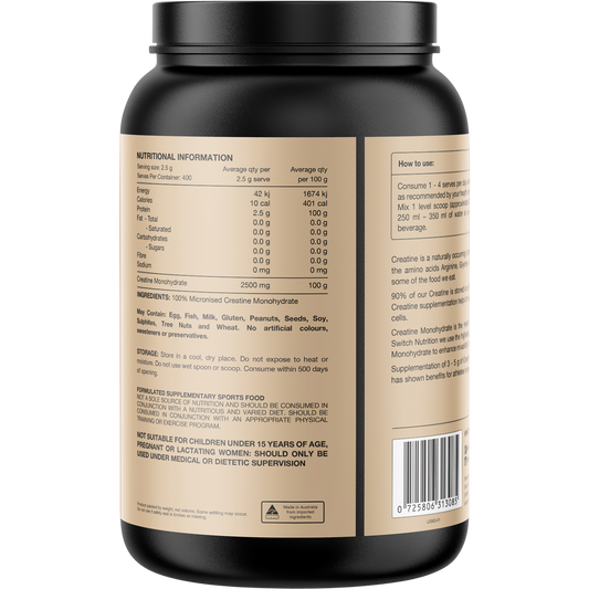 Switch Nutrition Creatine 100% Pure Micronized Monohydrate Unflavoured