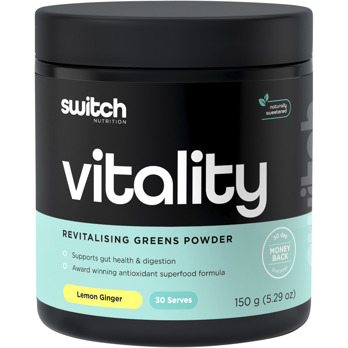 SWITCH NUTRITION Vitality Revitalising Greens Powder Lemon Ginger 1 x 150g