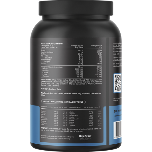 Switch Nutrition WPI Premium Whey Protein Isolate Vanilla Creme