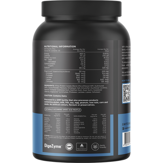 Switch Nutrition WPI Premium Whey Protein Isolate Milk Chocolate