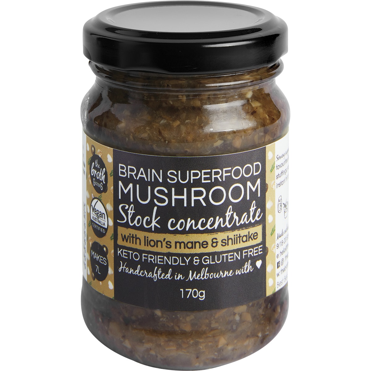 THE BROTH SISTERS Stock Concentrate Superfood Mushroom with Lions Mane 1 x 170g