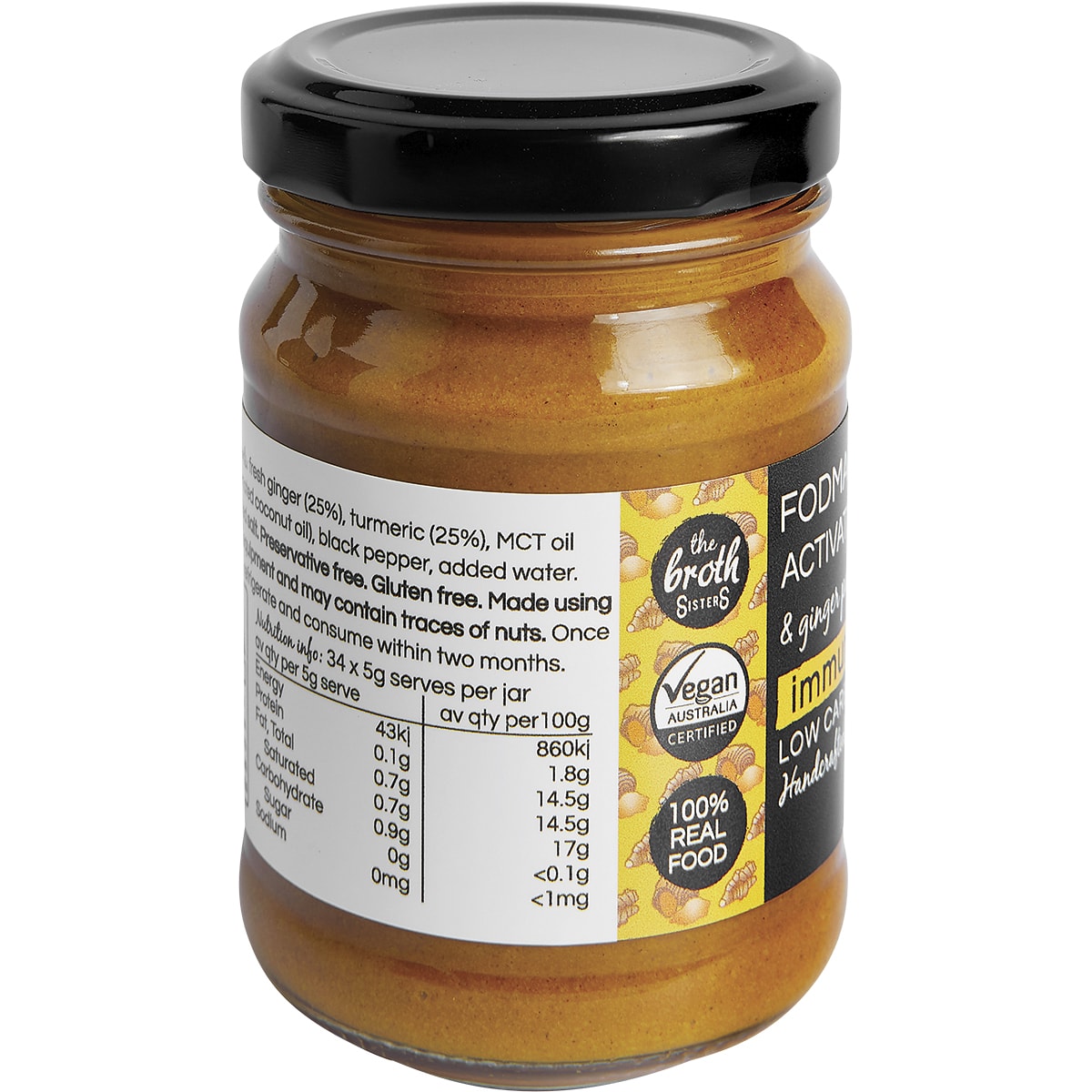 THE BROTH SISTERS Activated Turmeric & Ginger Paste with MCT Oil 1 x 170g