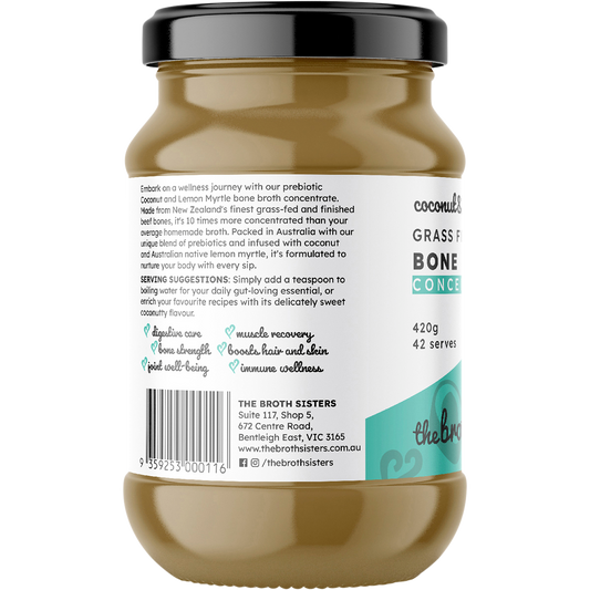 The Broth Sisters Beef Bone Broth Concentrate Coconut & Lemon Myrtle